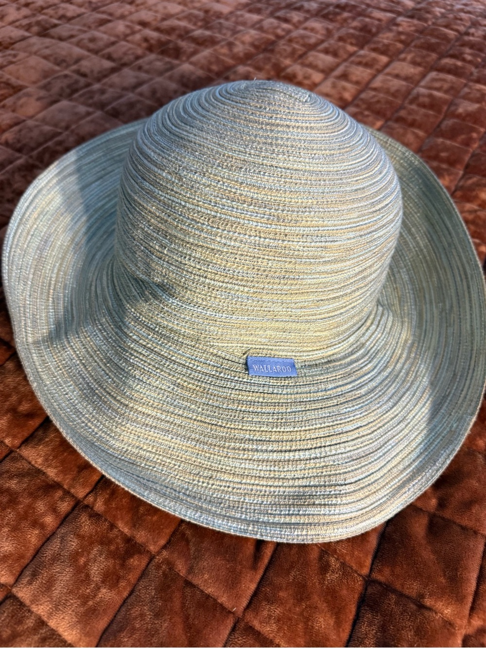 Wallaroo Wide Brim Women’s Straw Sun Hat in Pale Sage - Picture 4 of 8
